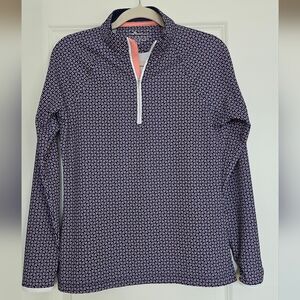 Peter Millar 1/4 Zip Pullover Floral Print UPF 50+ Golf Top Women’s Small